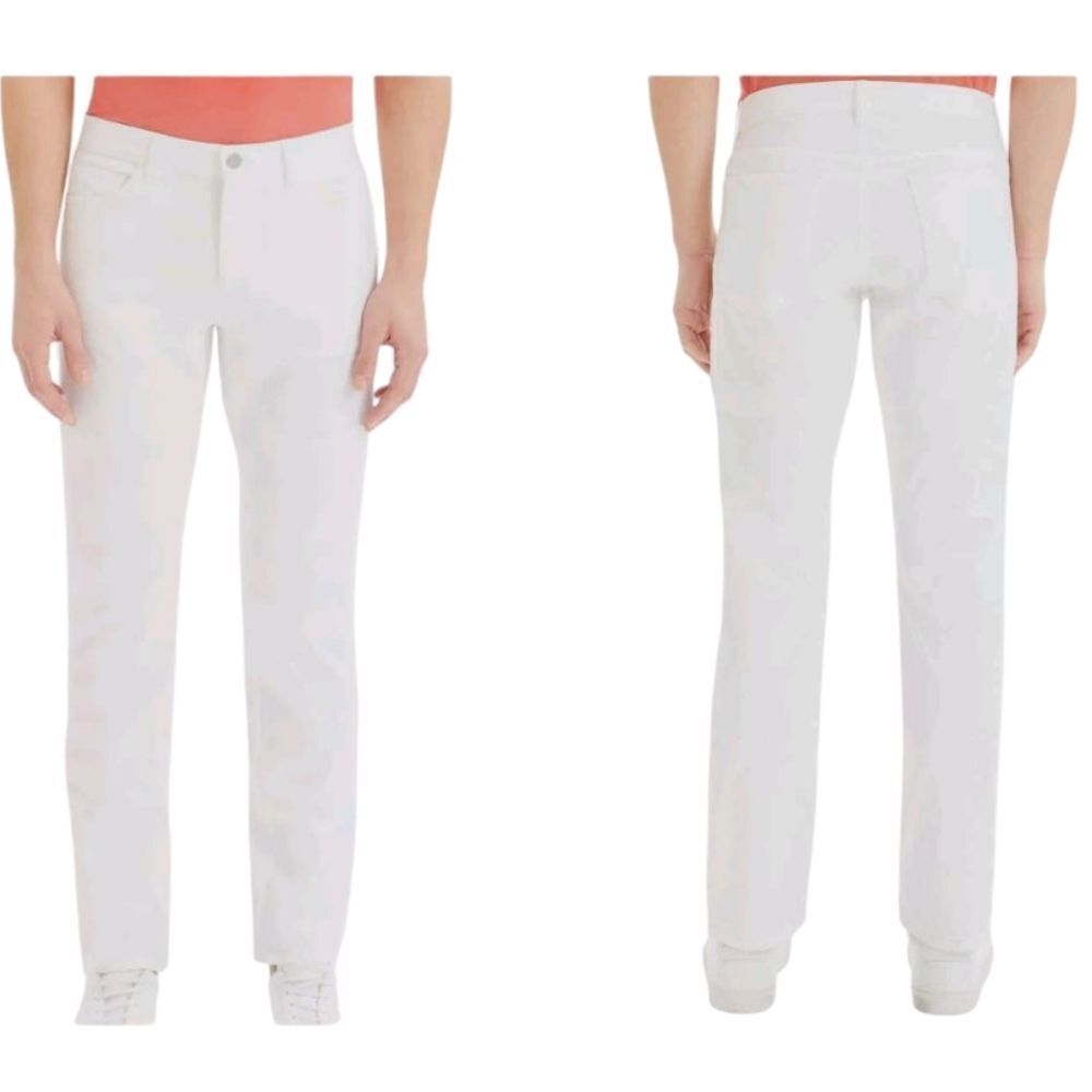Theory Hayden Editor White Slim Straight Pants Cotton Size 33